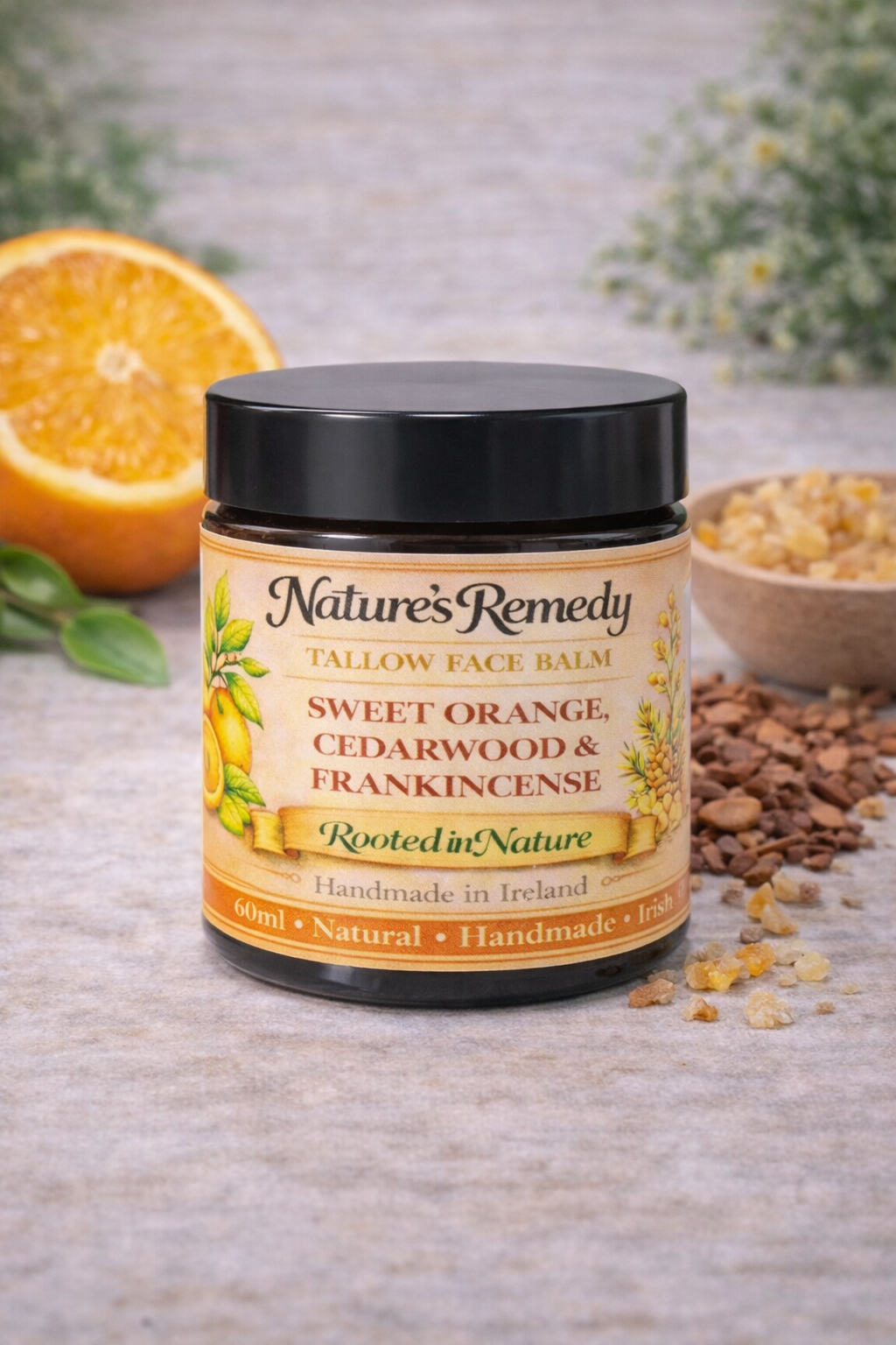 Tallow Face Balm - Sweet Orange, Cedarwood and Frankincense